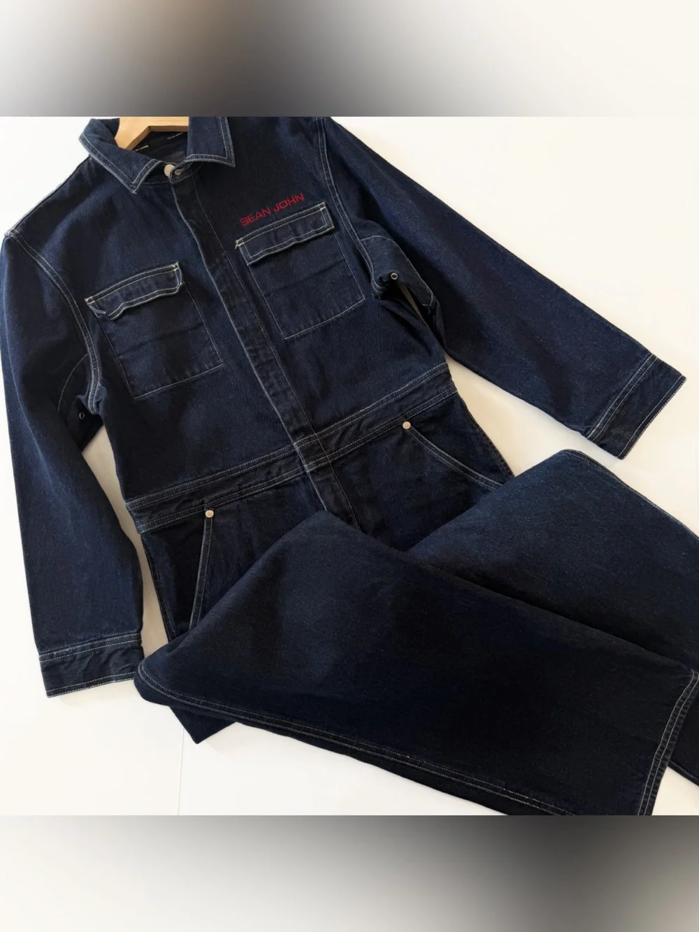 Sean John VTG Y2K Coveralls Denim Jumpsuit Kids Large 16 18 Mens XS Womens Small